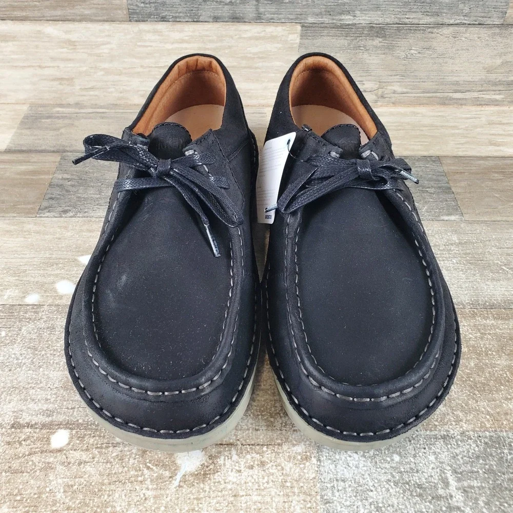 Birkenstock Pasadena Black Shoes Sz 10 Casual Loafer Suede Leather Lace Up